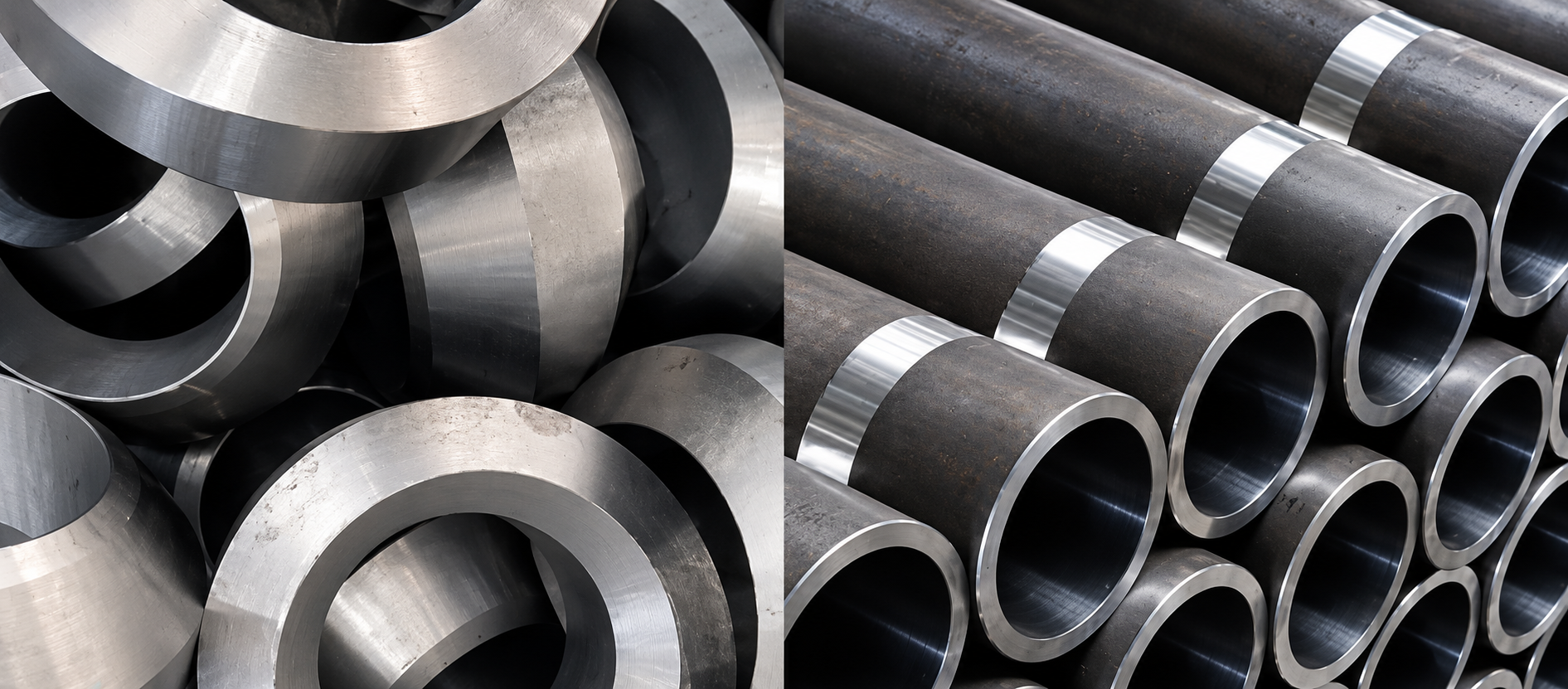 Componenti metallici predisposti per la lavorazione di saldatura